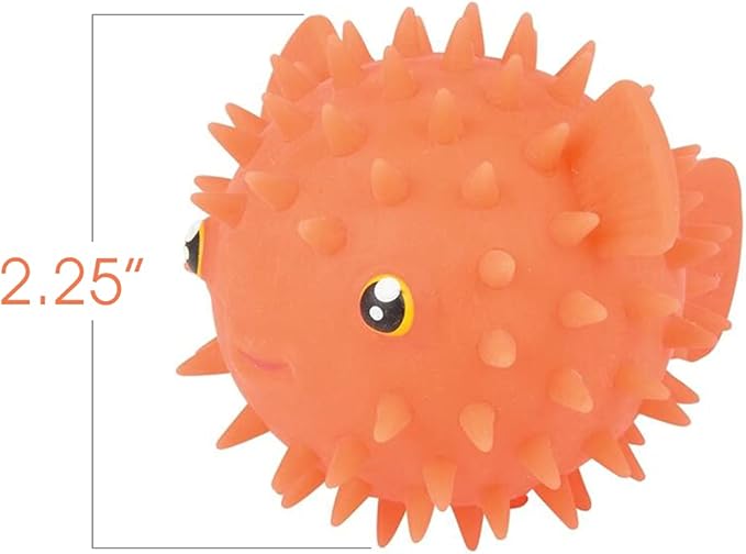 ArtCreativity Spiky Puffer Fish, Set of 12, Spiky Squeeze Toys for Kids, Fidgeting Anxiety Toys in Assorted Colors, Fidget Toys for Children, Under The Sea Party Decorations, Aquatic Party Favors