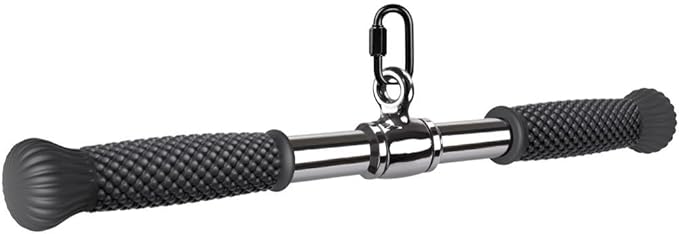 SELEWARE Rotating Straight Bar Cable Machines Attachments for Gym, Pull Down Bar Press Down Bar with Non-Slip Rubber Handle, Universal Attachment for Cable Machines