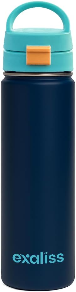 22oz Insulated Stainless Steel reusable Water Bottle with flip-top lid & chug spout for sports, travel & daily use - leakproof lid, Sweat-proof BPA Free to Keep Beverages Cold or Hot