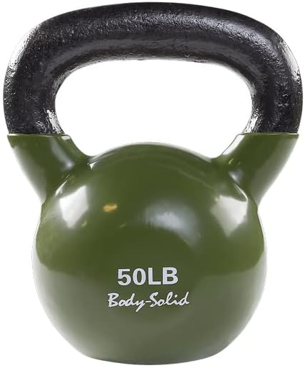 Body-Solid Vinyl Coated Kettlebells with Kettle Grip Handles, Perfect Kettlebells for Weight Training and Core Workout Exercise Equipments