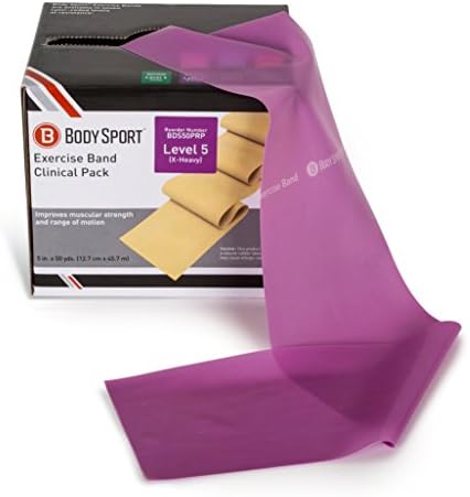 Body Sport Exercise Bands - Resistance Bands in 50 yard Rolls for Fitness, Stretching, or Physical Therapy