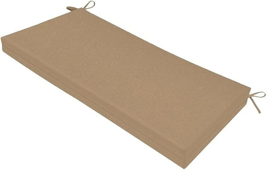 SK Studio Outdoor Bench Cushion 48x18x3 Inch Waterproof Patio Furniture Cushion Fade Resistant Pation Replacement Seat Pad with Tie Straps for Patio Garden Swing Porch Furniture, Khaki