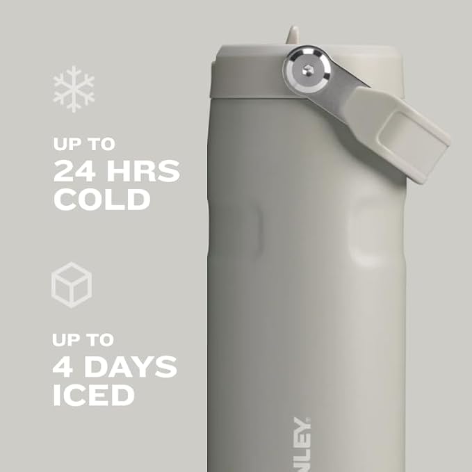 Stanley IceFlow Flip Straw 2.0 Water Bottle 50 OZ | Built-In Straw with Larger Opening | Lightweight & Leak-Resistant | Insulated Stainless Steel | BPA-Free | Ash