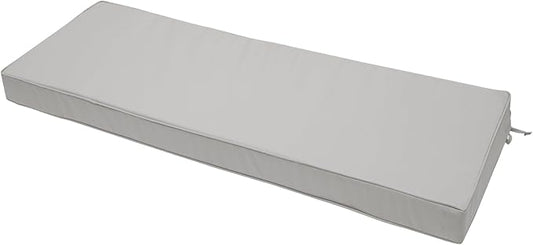 Outdoor Bench Cushion 45 x 18 x 3 Inch, Waterproof Patio Furniture Cushions with Ties, Non-Slip Rectangle Bench Seat Cushion Foam Pad for Garden Sofa Settee Couch Swing, Light Gray