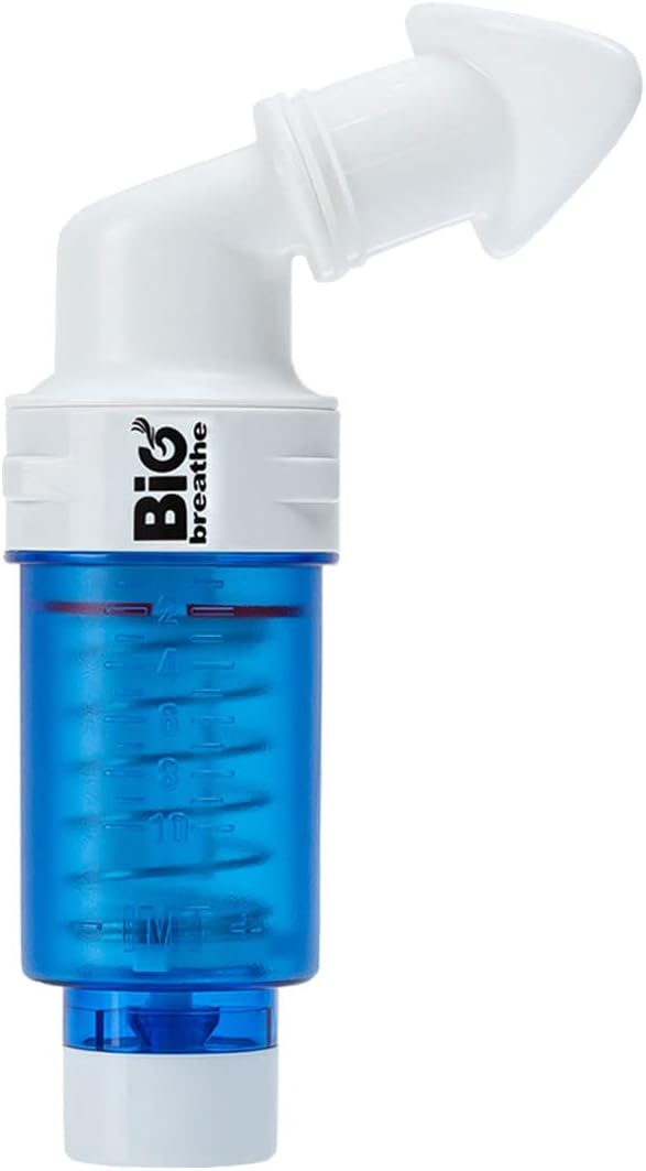 Bigbreathe IMT Middle(Blue) | Inspiratory Muscle Trainer for Amateur Players and Singers, Breathing Exercise Device, Compact and Easy to Clean