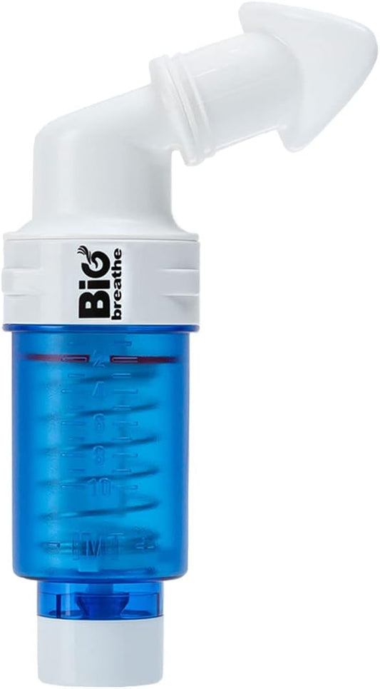 Bigbreathe IMT Middle(Blue) | Inspiratory Muscle Trainer for Amateur Players and Singers, Breathing Exercise Device, Compact and Easy to Clean