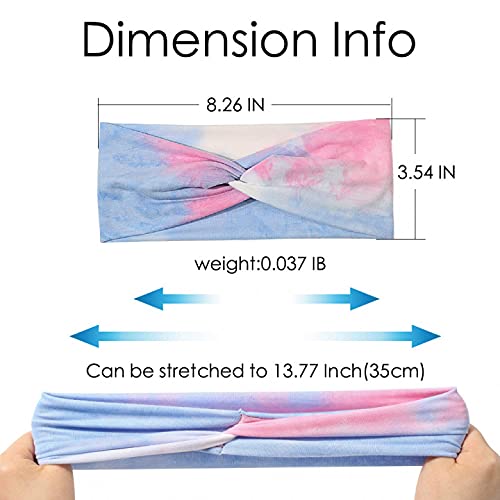 Artilady 6 Pack Wide Boho Headbands for Women - Soft Yoga Elastic Hair Bands for Girls Workout Running Sport Headwrap Non-slip Breathable (Multicolor)