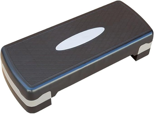 Height-Adjustable 4''-6'' Step Aerobics Platform Fitness Equipment Stepper Trainer Exercise Step Platform with 2 Riser