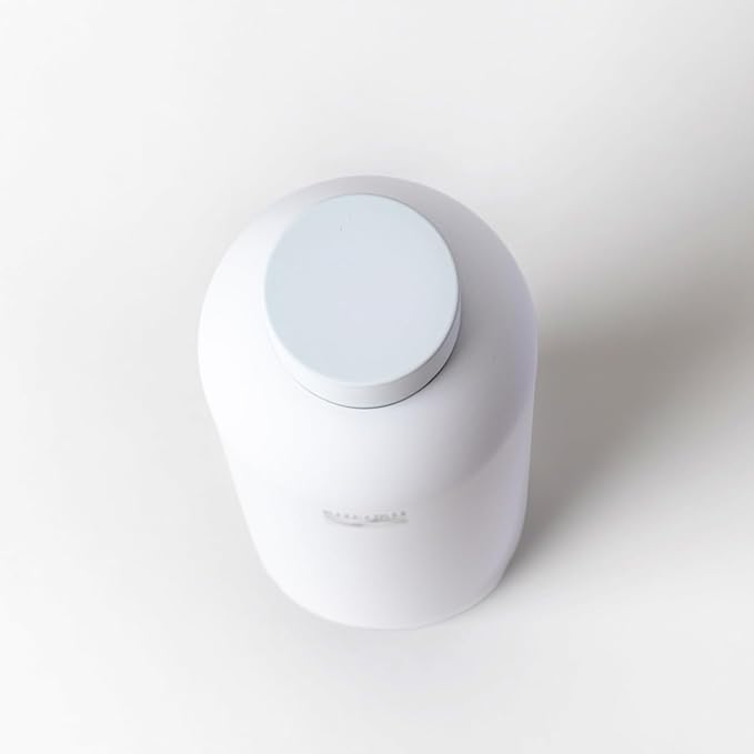 Insulated Stainless Steel Water Bottle 25oz/750ml Vacuum Flask & Bonus Sticker Pack, Leak-Proof Lid, Hot & Cold Retention, Minimalist White Design, Reusable Eco Bottle (Polar Frost)