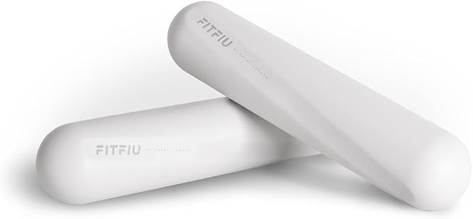 Fitfiu Fitness Pack of 4 Pilates Accessories: 1 Weights 2 Wristbands 2 Dumbbells 2 Dumbbells 2 Sliding Discs 1 Steel Elastic Band in White Silicone