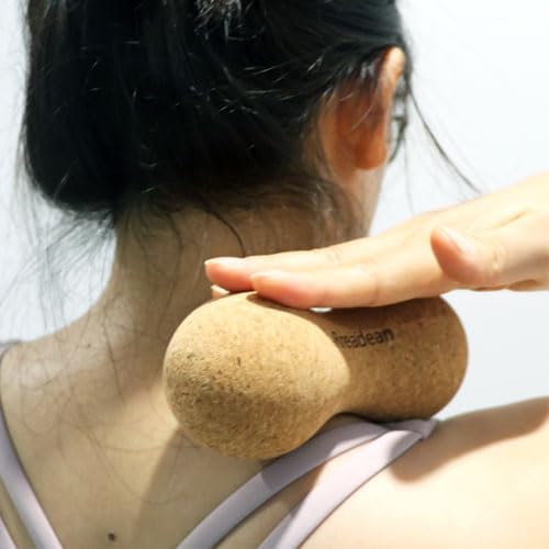 Cork Peanut Massage Ball, Lacrosse Ball Peanut Roller Massage for Rigger Point Therapy, Relax Muscles,Back Pain, Yoga & Posture Improvement