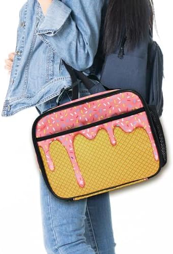 Ice Cream Lunch Bag Insulated Reusable Lunch Box Kids Girls Boys Cooler Thermal Tote Bag For Men Women School Work Picnic