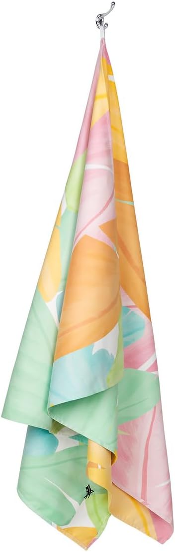 Dock & Bay Beach Towel - Quick Dry, Sand Free - Compact, Lightweight - 100% Recycled - Includes Bag - Sugar Palms - Extra Large (200x90cm, 78x35)