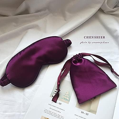 Silk Satin Sleeping Eye Mask, Dark Purple Sleep Eye Mask Night Blindfold for Women and Men, Soft Breathable Blackout Eyeshade Eye Cover for Travel, Wedding Bridesmaid Gift