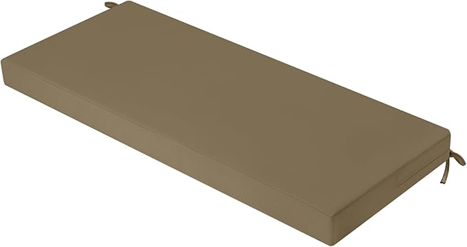 idee-home Outdoor Bench Cushion Waterproof, Bench Cushions for Outdoor Furniture, Patio Porch Swing Replacement Seat Pad with Ties for Garden Backyard, 59 x 18 Inch