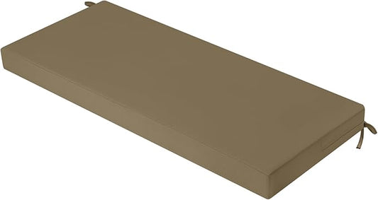 idee-home Outdoor Bench Cushion Waterproof, Bench Cushions for Outdoor Furniture, Patio Porch Swing Replacement Seat Pad with Ties for Garden Backyard, 59 x 18 Inch