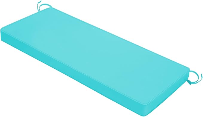 Outdoor Bench Cushions 48 x 16 x 3 Inch with Ties, Thick Waterproof Porch Swing Cushions for Patio Furniture Chair Pad, Seat Sofa Garden Replacement Cushion Sponge Filling