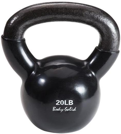 Body-Solid Vinyl Coated Kettlebells with Kettle Grip Handles, Perfect Kettlebells for Weight Training and Core Workout Exercise Equipments