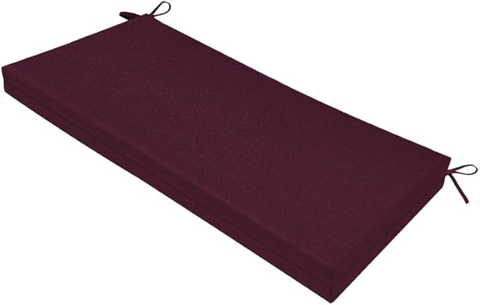 SK Studio Outdoor Bench Cushion 36x18x3 Inch Waterproof Patio Furniture Cushion Fade Resistant Pation Replacement Seat Pad with Tie Straps for Patio Garden Swing Porch Furniture, Purple