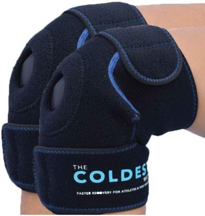 Coldest Knee Ice Pack Wrap, Hot and Cold Therapy - Reusable Compression for Meniscus Tear, Injury Recovery, Sprains, Swelling, Ice Packs After Surgery, Rheumatoid Arthritis, ICY Cold Brace - 2 Pack