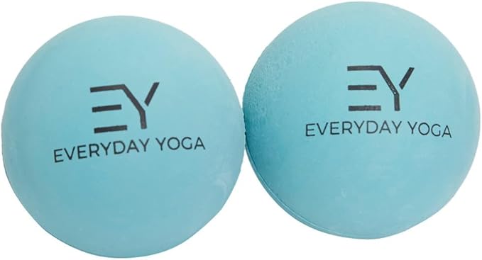 Everyday Yoga Therapy Massage Ball - Instant Muscle Pain Relief for Trigger Point Therapy, Deep Tissue Pressure, and Myofascial Release - Aqua
