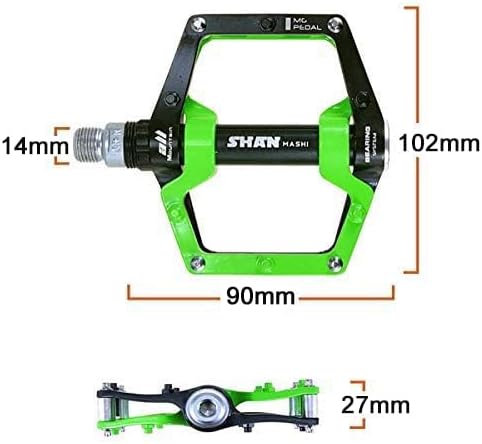 Bicycle Pedals-Aluminium Alloy Bicycle Pedals-Mountain Bike Pedals with Removable Non-Slip Studs 9/16