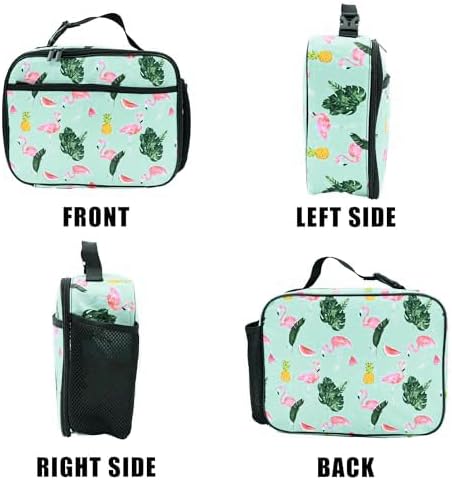 Flamingos Lunch Bag Insulated Reusable Lunch Box Kids Girls Boys Cooler Thermal Tote Bag For Men Women School Work Picnic