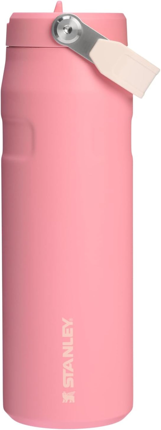 Stanley IceFlow Flip Straw 2.0 Water Bottle 24 oz | Built-In Straw for Travel and Sports | Lightweight and Leak Resistant | Insulated Stainless Steel | BPA-Free | Pink Mesa