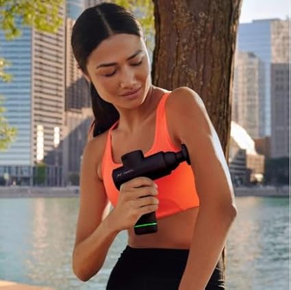 Hyperice Hypervolt Go 2 - Black - Featuring Quiet Glide Technology - Handheld Percussion Massage Gun - 3 Speeds, 2 Interchangeable Heads - Helps Relieve Sore Muscles and Stiffness - FSA-HSA Eligible