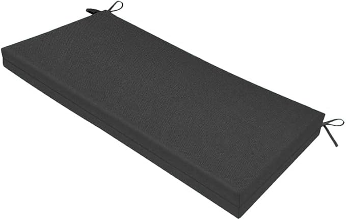 SK Studio Outdoor Bench Cushion 42x18x3 Inch Waterproof Patio Furniture Cushion Fade Resistant Pation Replacement Seat Pad with Tie Straps for Patio Garden Swing Porch Furniture, Dark Grey