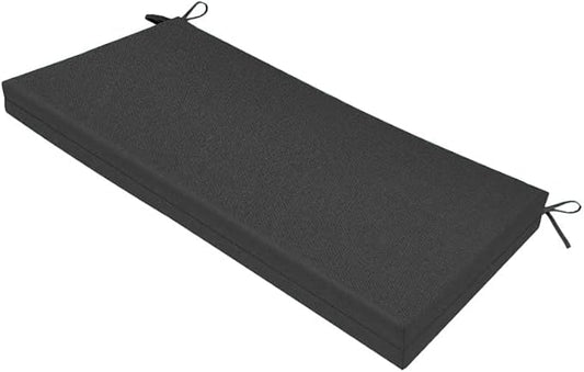 SK Studio Outdoor Bench Cushion 36x18x3 Inch Waterproof Patio Furniture Cushion Fade Resistant Pation Replacement Seat Pad with Tie Straps for Patio Garden Swing Porch Furniture, Dark Grey