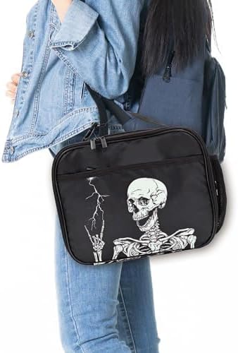 Goth Skull Lunch Bag Insulated Reusable Lunch Box Kids Girls Boys Cooler Thermal Tote Bag For Men Women School Work Picnic