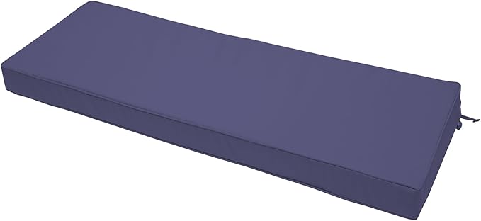 Outdoor Bench Cushion 48 x 18 x 3 Inch, Waterproof Patio Furniture Cushions with Ties, Non-Slip Rectangle Bench Seat Cushion Foam Pad for Garden Sofa Settee Couch Swing, Navy