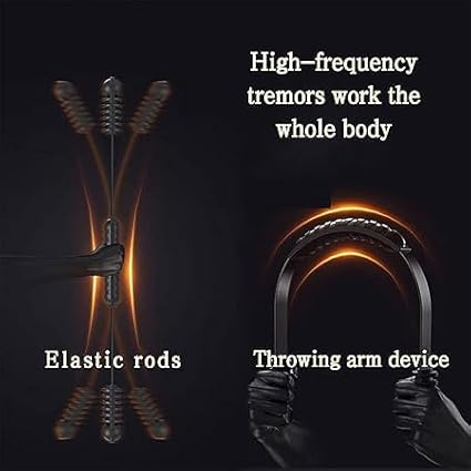 Fitness Exercise Bar,Elastic Fitness Bar,High Frequency Vibration Training Fat Buring Workout Bar for Yoga Pilates Sports,Power Twister for Arm,Abdominal Muscles Strength Exercises In Home Gym