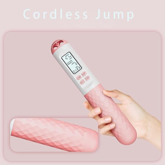 Indicatek Skipping Rope with Counter, Cordless Jump Rope, Smart Weighted Cord with Lcd Display, Adjustable Digital Counting Skipping Tool, Tangle-Free Wireless String for Fitness