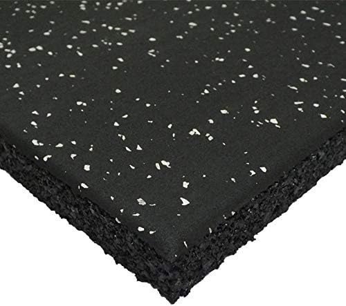 Genaflex Pro Heavy Duty Thick Rubber Gym Floor Tiles High Density Shock Absorbent Laminated Deadlift Mats - 1" Thick X 20" W X 20" L - 2.7 Sq. Ft.