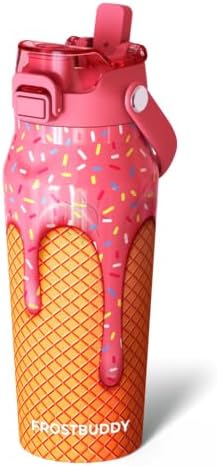 Frost Buddy 16oz Insulated Water Bottle with Straw & Chug Lid | Leak-Proof Stainless Steel | 24-Hours Cold | Sweat-Proof, Cup Holder Friendly | Ideal for Gym, Travel, Sports & Everyday Hydration