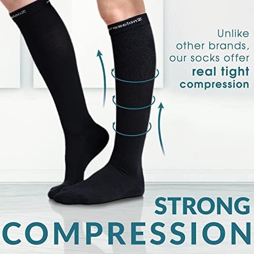 CompressionZ 30-40 mmHg Knee High Compression Socks Men & Women | Support Stockings for Travel, Nurses and Athletes