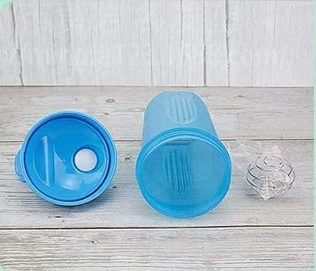 Shaker Bottle A Pure Pacific Blue 12Oz 400ml Made of PP5 | Small, Measurement Marks, Stainless Whisk Blender Mixer Ball, BPA Free, -4~248 Ã‚°F, Perfect for Nutrition, Protein, Keto, Juice Powder Shaking