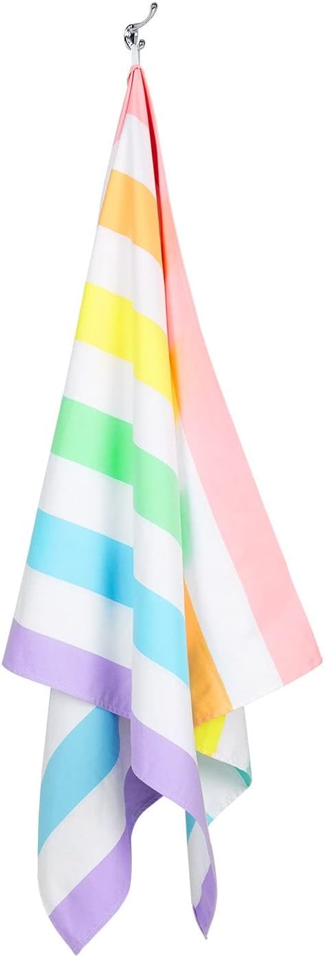 Dock & Bay Beach Towel - Quick Dry, Sand Free - Compact, Lightweight - 100% Recycled - Includes Bag - Summer - Unicorn Waves - Extra Large (200x90cm, 78x35)