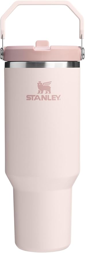 Stanley IceFlow 2.0 Flip Straw Tumbler with Handle 40 oz | Twist On Lid and Flip Up Straw | Leak Resistant Water Bottle | Insulated Stainless Steel | BPA-Free | Rose Quartz