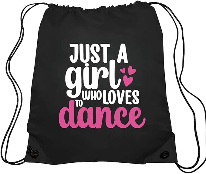 Haizct Just a Girl Who Loves to Backpack, Unisex Drawstring Backpack Bag for Gym Shopping Sport Yoga Dance Rehearsal, Great Gift for Ballet Dancer Actor Actress