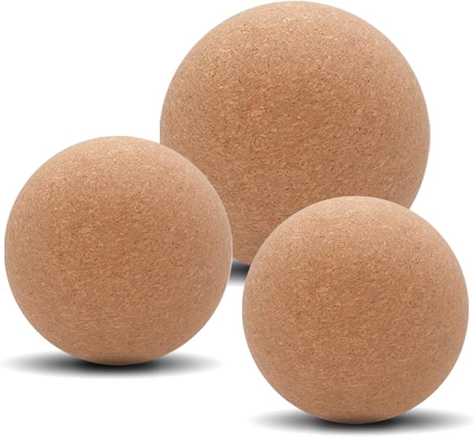 KITWILD Cork Massage Ball - High Density Fine Particles for Deep Tissue Muscle Massage, Myofascial Release, and Yoga Therapy - 2.5 Inch Lightweight Lacrosse Ball