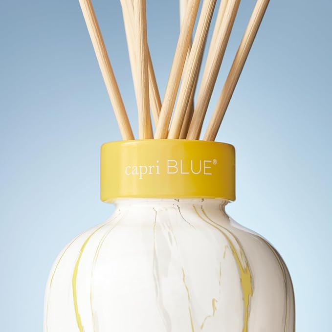 Capri Blue Modern Marble Reed Diffuser Set - Includes Reed Diffuser Sticks, Scented Oil & Glass Bottle - Luxury Scents for Bedroom Decor & Bathroom Air Freshener - Pineapple Flower (5.7 fl oz)