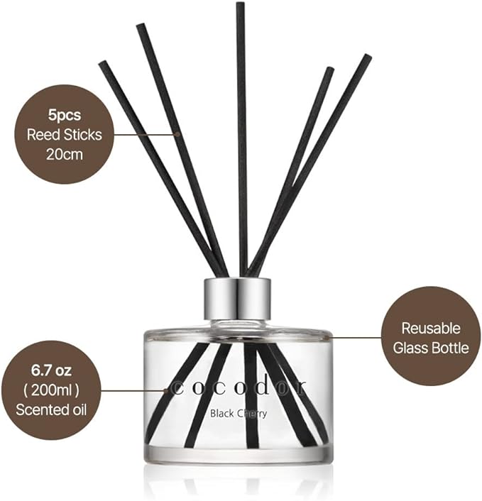 COCODOR Signature Reed Diffuser Set/Woody Hotel / 6.7oz /1 Pack/Home Fragrance Diffuser, Oil Scent Diffuser for Bathroom Shelf Décor