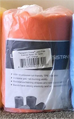 Therapist’s Choice® Professional Non-Latex Resistance Bands for Upper and Lower Body Exercise Workouts, Physical Therapy, Lower Pilates, and Rehab, 25 Yard (75 Feet) Roll Bulk Roll