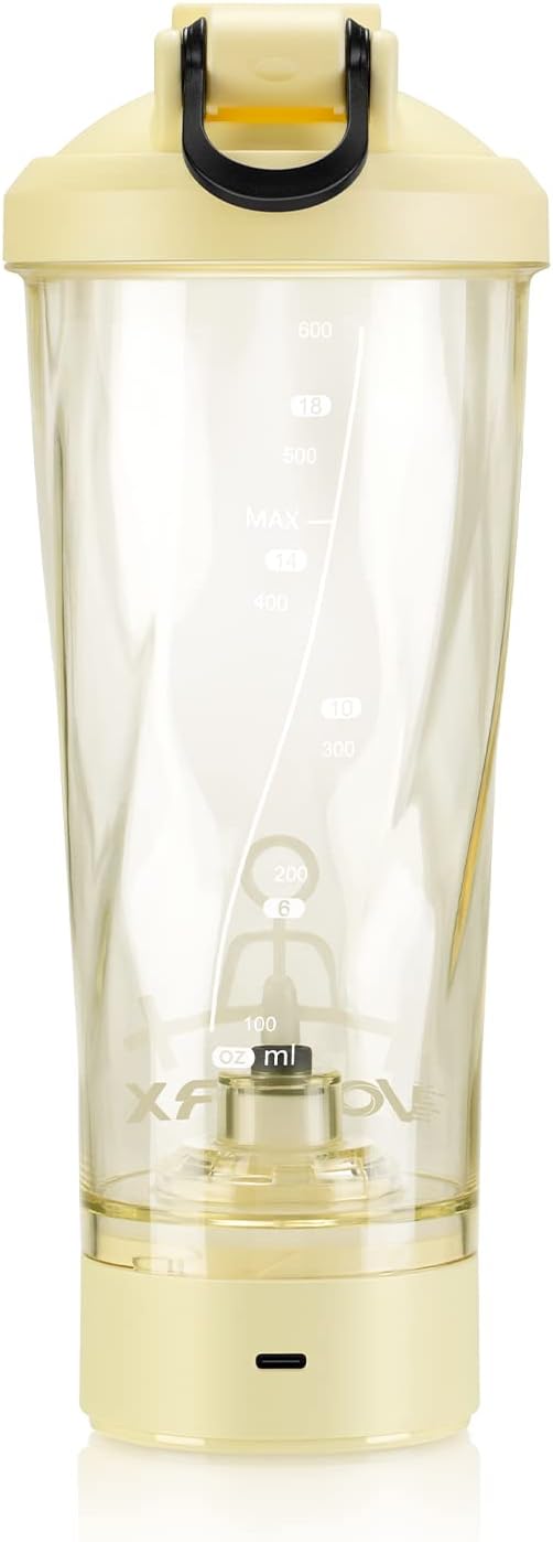 VOLTRX Premium Electric Protein Shaker Bottle, Made with Tritan - BPA Free - 24 oz Vortex Portable Mixer Cup/USB C Rechargeable Shaker Cups for Protein Shakes