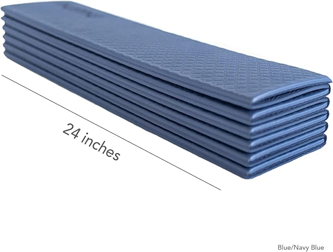 Numu Foldable Yoga Mat with Yoga Carrying Strap - Nonslip, Lightweight, and Portable 1/4” Inch Thick Workout Exercise Mat - Perfect for Easy Storage and Travel