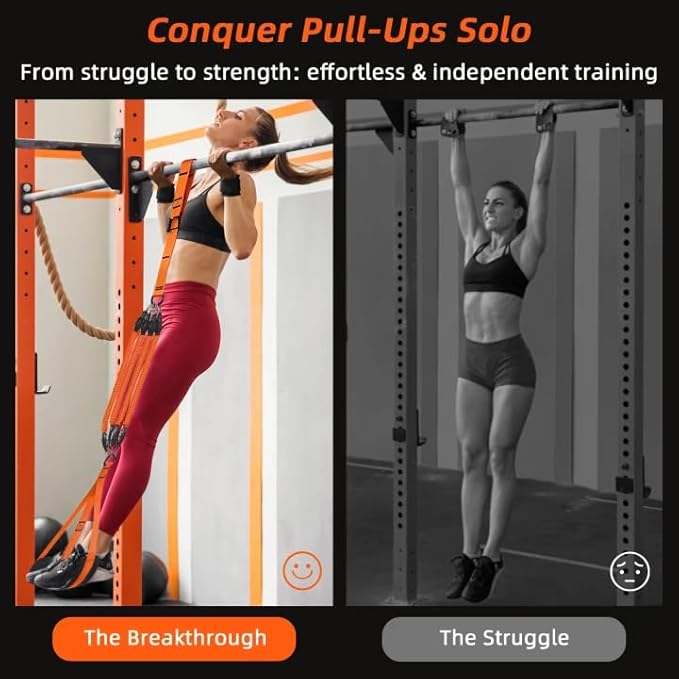 Pull Up Assistance Bands 350lbs, Adjustable Heavy Duty Resistance Band for Pull Up Bar Workout, Pullup Assist Bands with Feet Rest | Home Gym Fitness Exercise Strength Training
