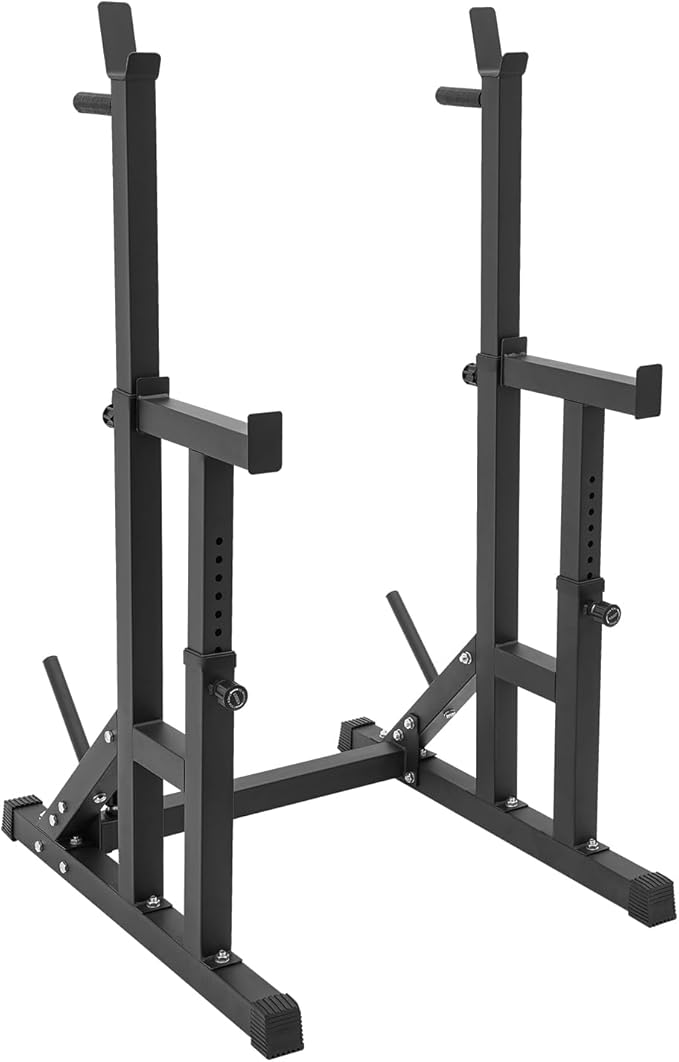 Adjustable Barbell Rack, Multi-function Barbell Rack,Squat Rack Stand, Barbell Rack for Bench Press,Weight Lifting Rack for Home Gym Strength Training Fitness Workout, Max Load 550LBS